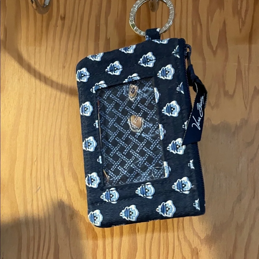 Vera Bradley Blue and White Heart Hanging Organizer and ID tag